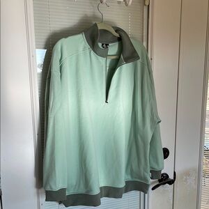 Mint Green Quarter-Zip Sweatshirt
